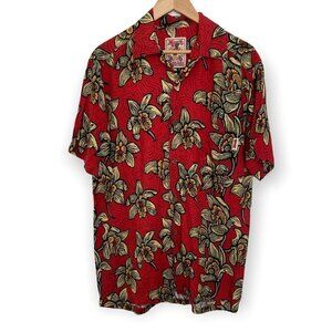 𝅺MAMBO • 90s Loud Shirts Red Hawaiian Floral Shirt